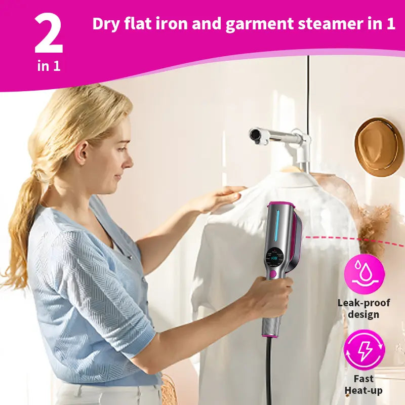Dr.Flash Garment Steamer for Clothes, Portable Travel Clothing Steamer Iron, 7 Mode with LED Display, 5S Fast Heating, 90° Swivel Handle, New Year Gift,Summervibes