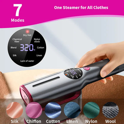Dr.Flash Garment Steamer for Clothes, Portable Travel Clothing Steamer Iron, 7 Mode with LED Display, 5S Fast Heating, 90° Swivel Handle, New Year Gift,Summervibes