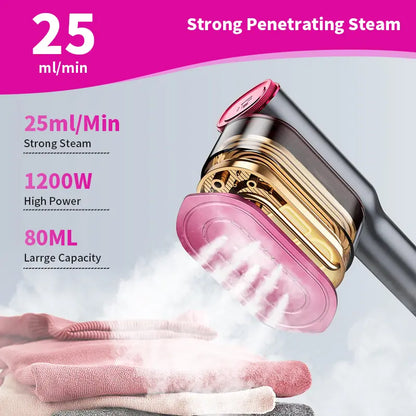 Dr.Flash Garment Steamer for Clothes, Portable Travel Clothing Steamer Iron, 7 Mode with LED Display, 5S Fast Heating, 90° Swivel Handle, New Year Gift,Summervibes