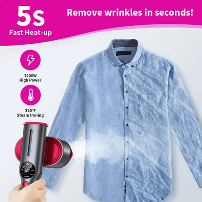Dr.Flash Garment Steamer for Clothes, Portable Travel Clothing Steamer Iron, 7 Mode with LED Display, 5S Fast Heating, 90° Swivel Handle, New Year Gift,Summervibes