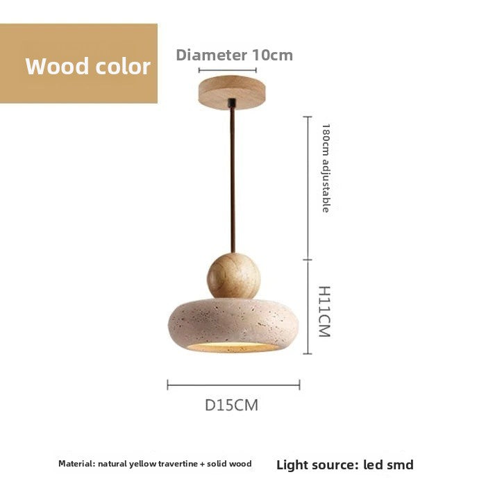 Japanese Style Travertine LED Chandelier