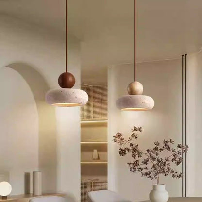 Japanese Style Travertine LED Chandelier