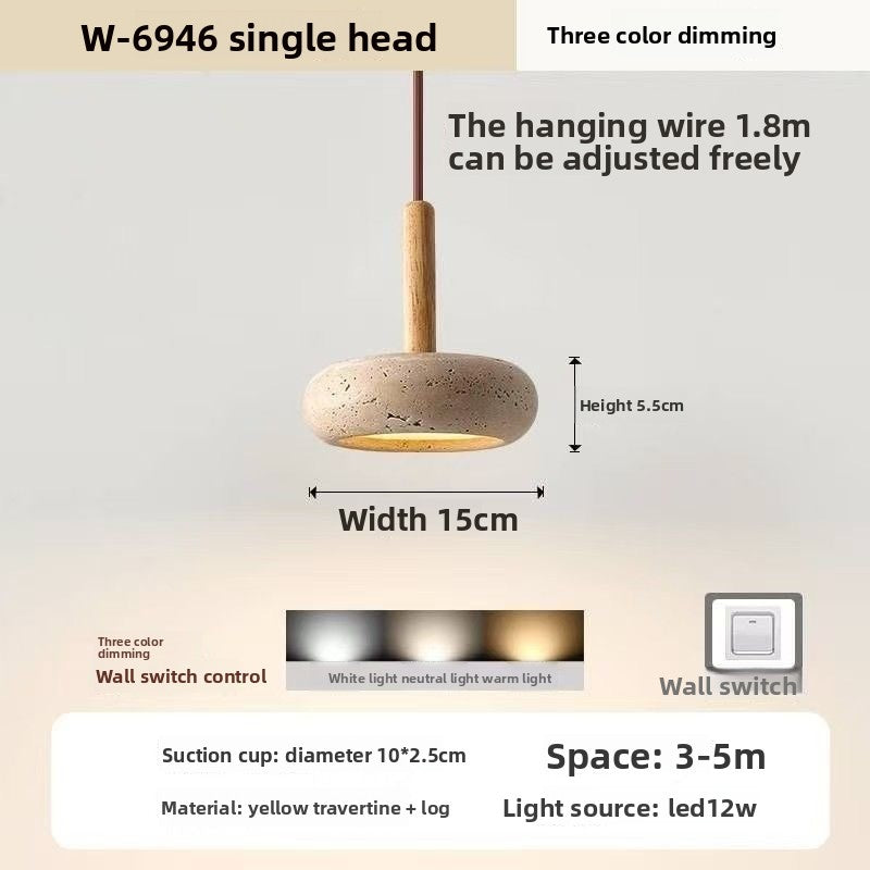 Japanese Style Travertine LED Chandelier