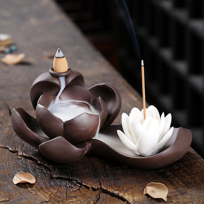 White Lotus Backflow Incense Burner