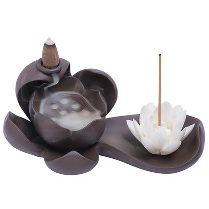 White Lotus Backflow Incense Burner